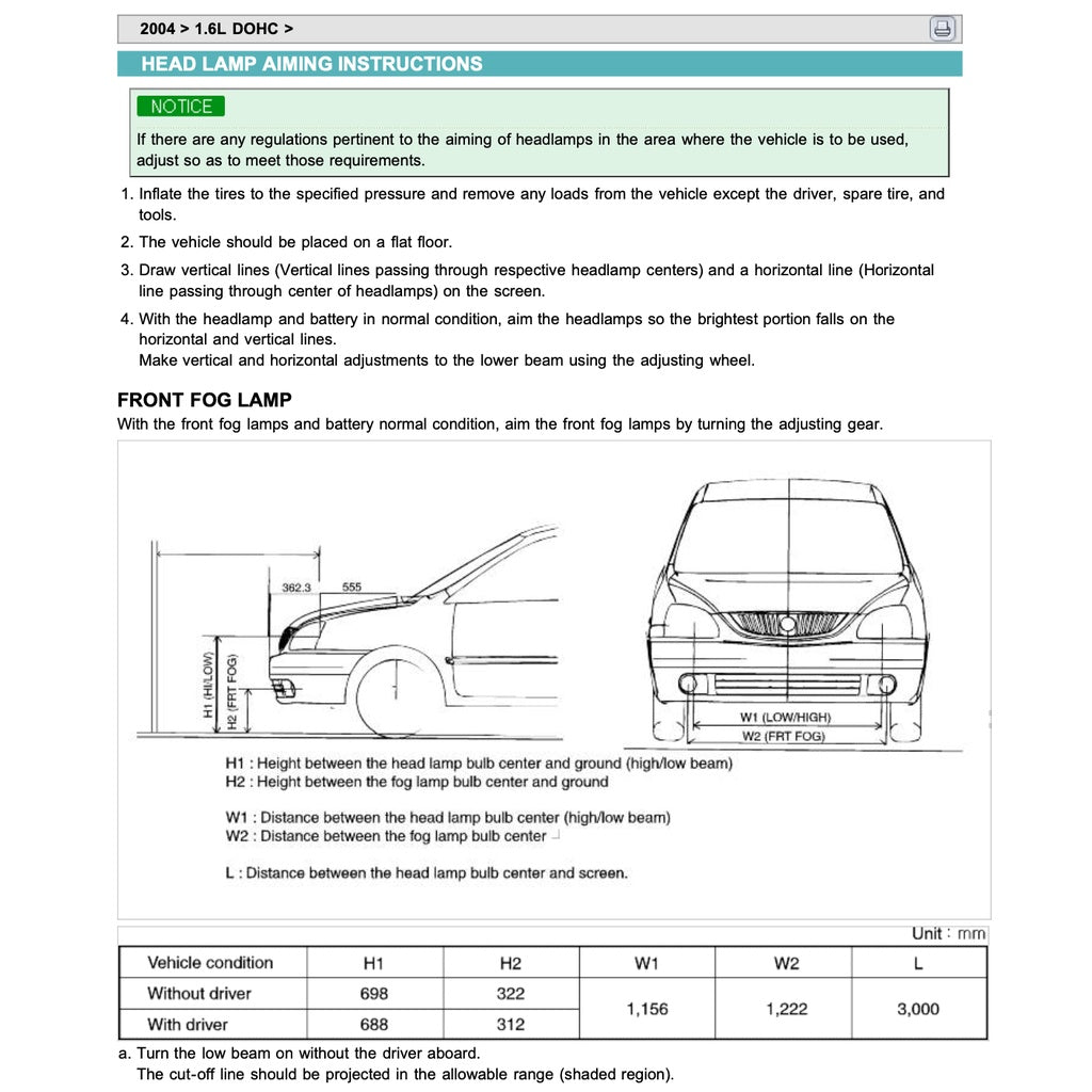NAZA CITRA I /KIA CARENS (2002-2006) SERVICE WORKSHOP MANUAL