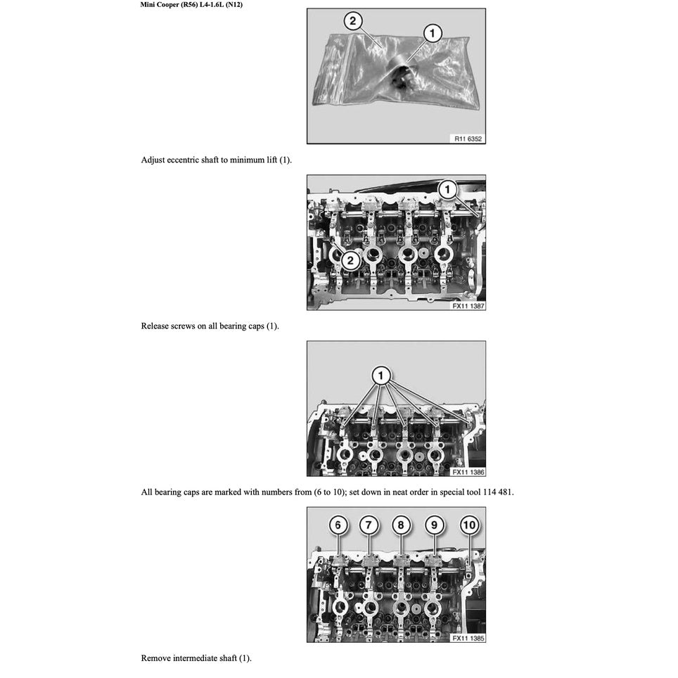 MINI COOPER R55/56/57 N12 (2006-2012) ENGINE SERVICE WORKSHOP MANUAL + COMPONENT LOCATION+ WIRING