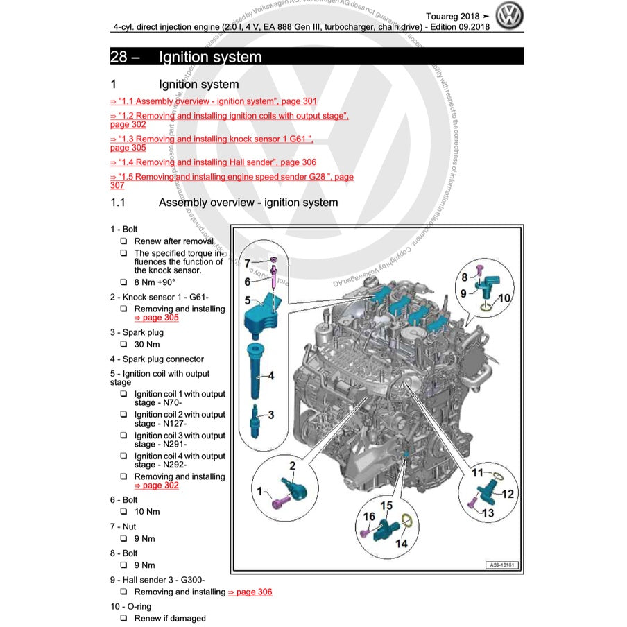 VW TOUAREG III CR7 (2018) SERVICE WORKSHOP MANUAL