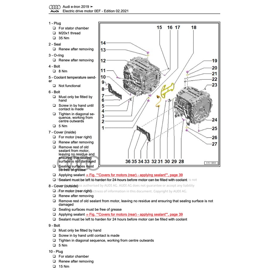 AUDI e-tron EV (2019+) SERVICE WORKSHOP MANUAL
