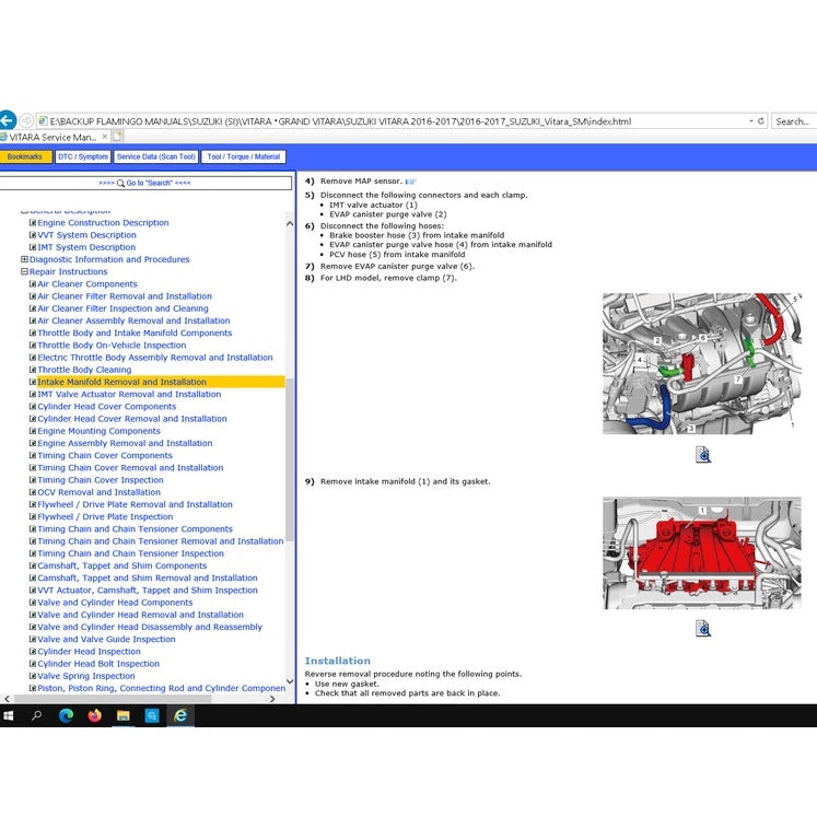 SUZUKI VITARA (2015-2022) SERVICE WORKSHOP MANUAL