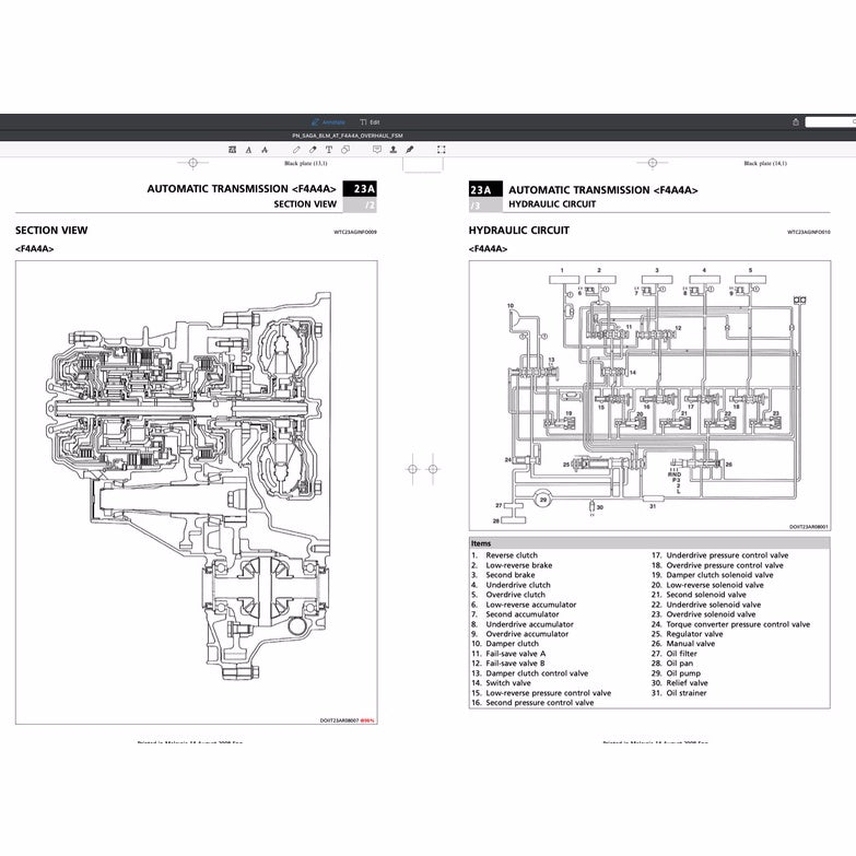 PROTON CAMPRO S4P IAFM ENGINE WORKSHOP MANUAL + AUTOMATIC TRANSMISSION F4A4A