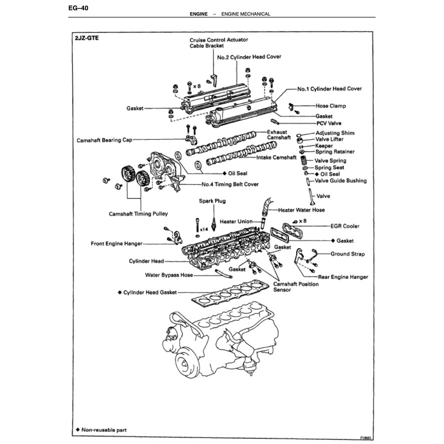 TOYOTA ENGINE 2JZ-GE / 2JZ-GTE SERVICE REPAIR WORKSHOP MANUAL