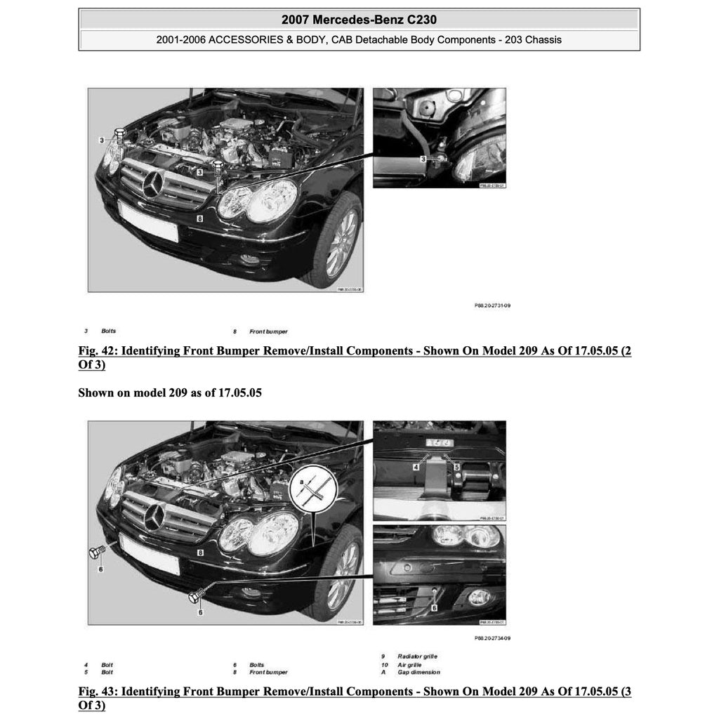 MERCEDES BENZ C-CLASS W203 C230 (2001-2007) SERVICE WORKSHOP MANUAL