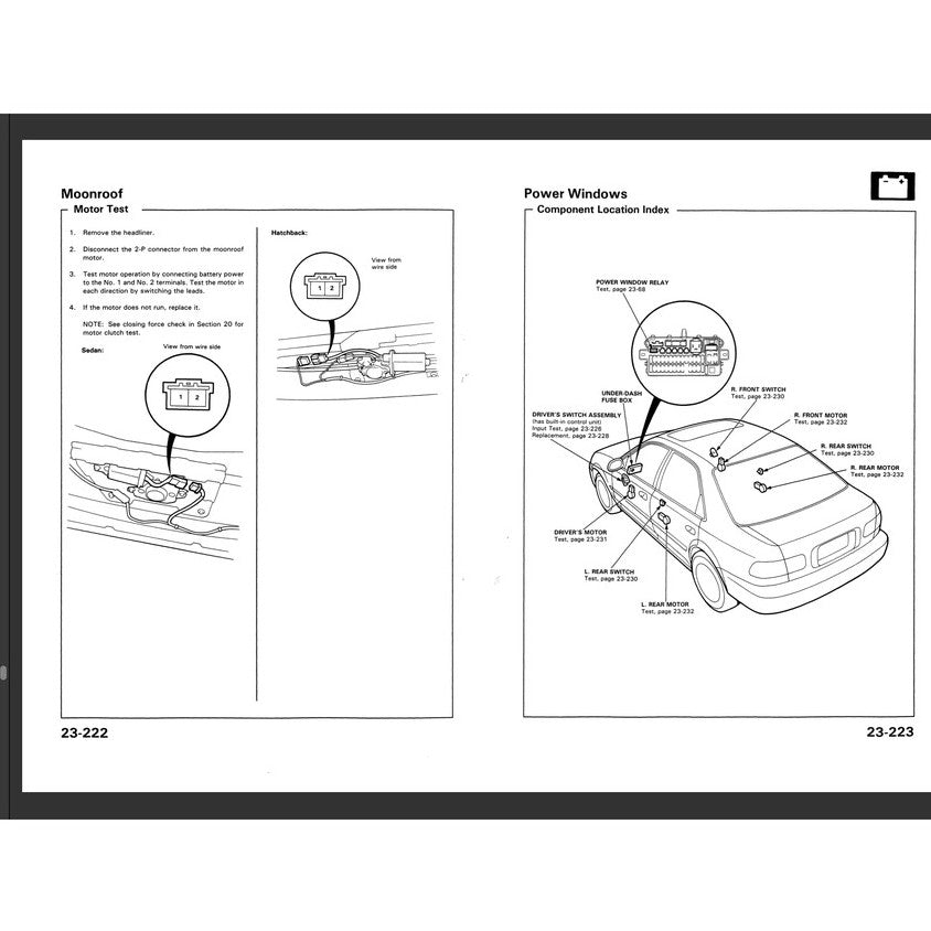 HONDA CIVIC 5 (1992-1995) SERVICE WORKSHOP MANUAL + ELECTRICAL TROUBLESHOOTING MANUAL