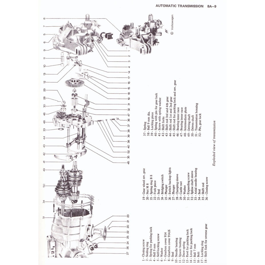 PORSCHE 914/4 (1970-1976) SERVICE WORKSHOP MANUAL