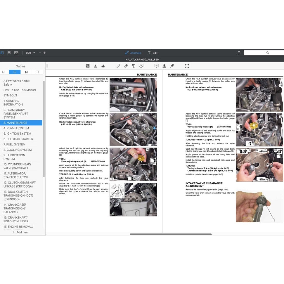 HONDA AFRICA TWIN CRF 1000 A/D (2016-2020) SERVICE WORKSHOP MANUAL + PARTS CATALOGUE + OWNER'S MANUAL