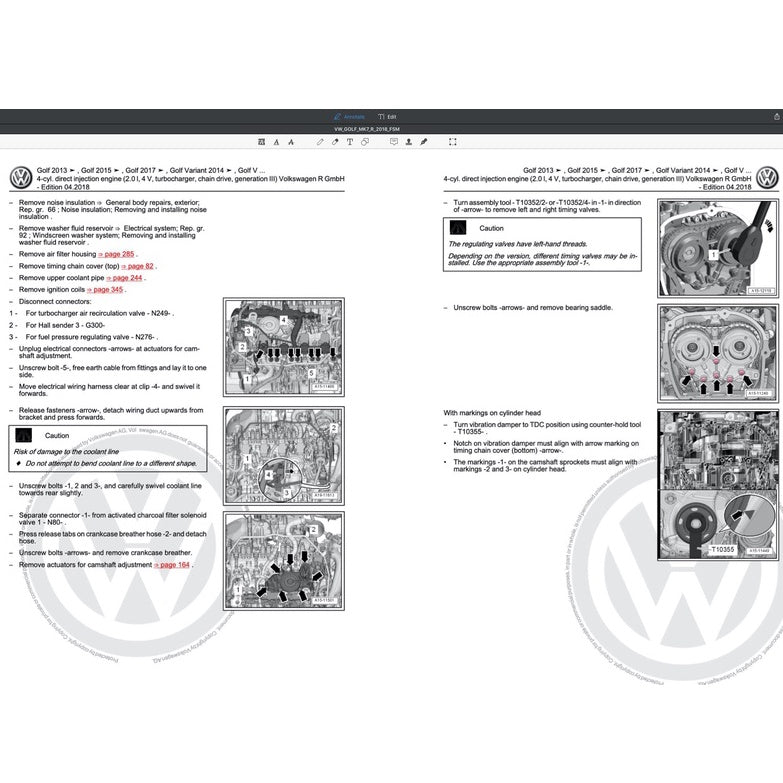 VW GOLF "R" MK7.5 (2018) SERVICE WORKSHOP MANUAL