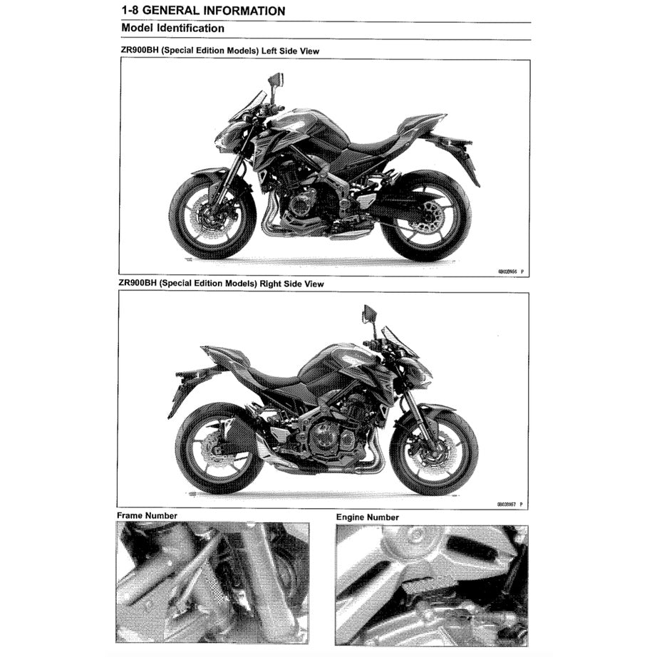 KAWASAKI Z900 ABS (2017+) SERVICE WORKSHOP MANUAL + PARTS CATALOGUE + OWNER'S MANUAL
