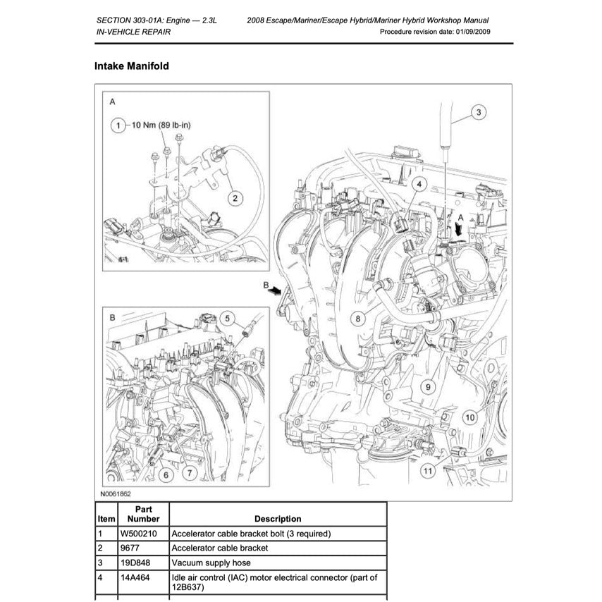 FORD ESCAPE MK2 (2008-2012) SERVICE WORKSHOP MANUAL