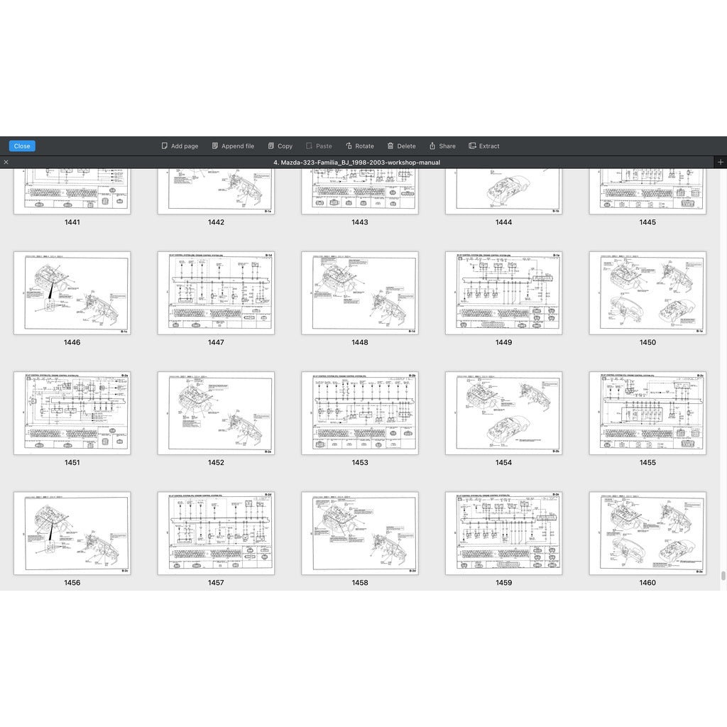 MAZDA 323 FAMILIA BJ (1998-2003) SERVICE WORKSHOP MANUAL