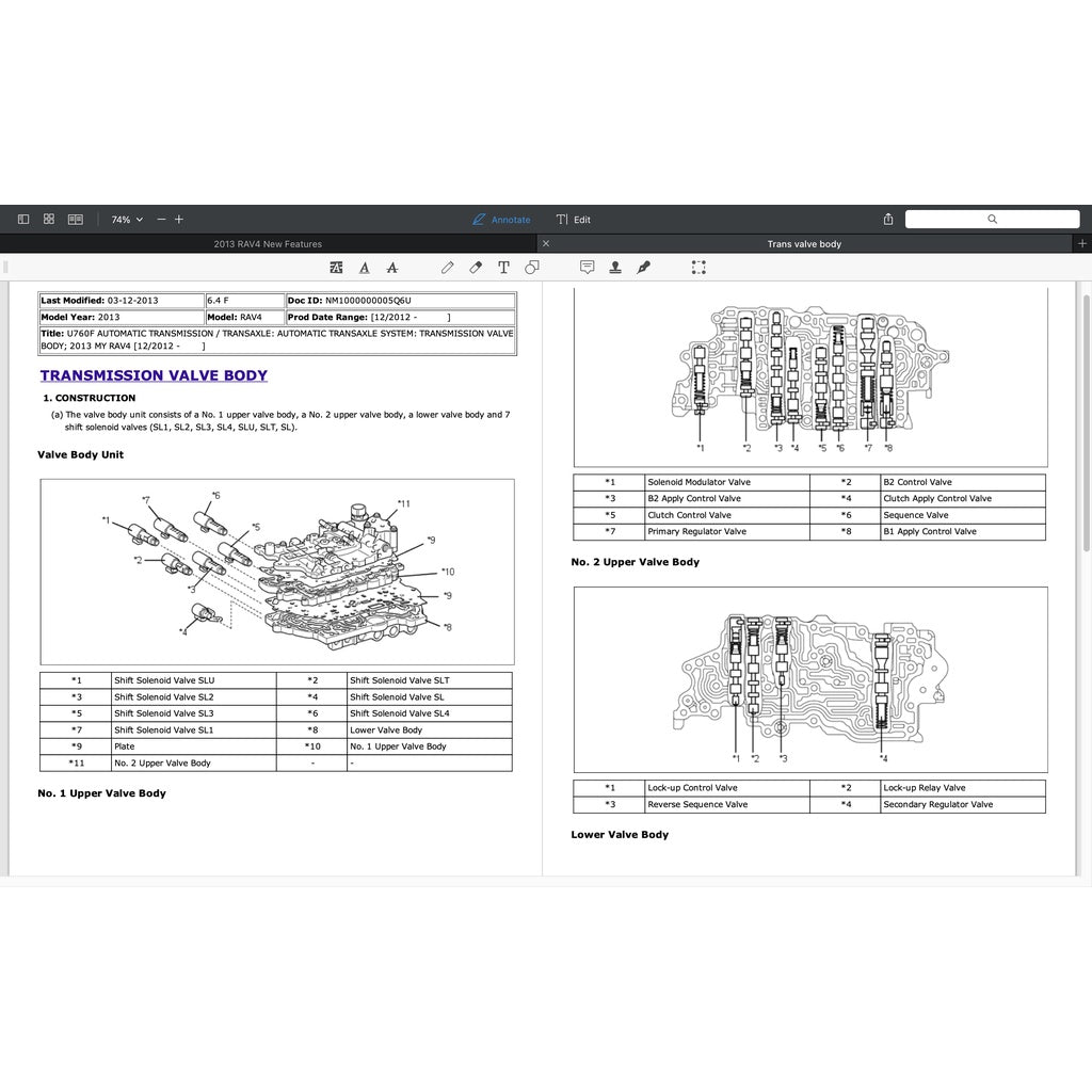 TOYOTA RAV4 XA40 (2013-2018) SERVICE WORKSHOP MANUAL