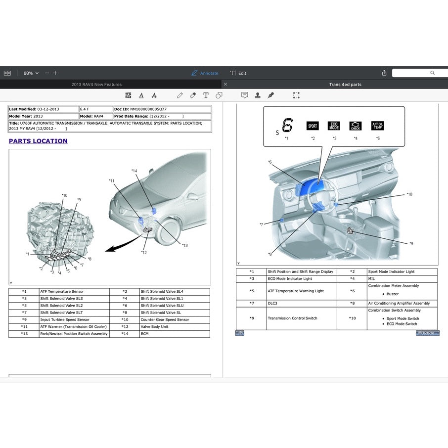 TOYOTA RAV4 XA40 (2013-2018) SERVICE WORKSHOP MANUAL