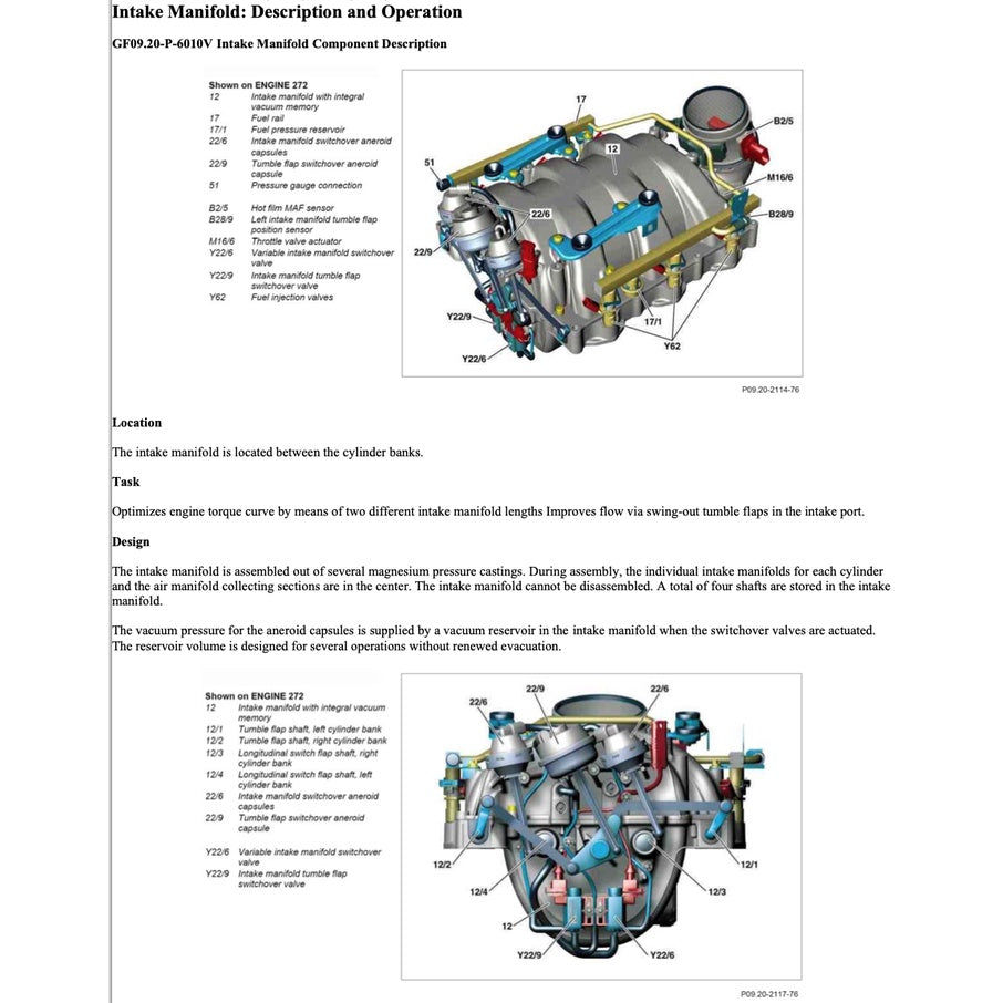 MERCEDES BENZ ENGINE M272 SERVICE REPAIR MANUAL + TRAINING HANDOUTS