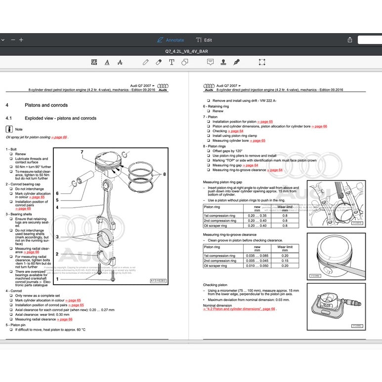 AUDI Q7 4L (2006-2015) SERVICE WORKSHOP MANUAL