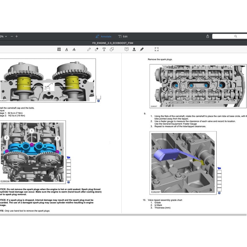 FORD 2.3L ECOBOOST ENGINE SERVICE WORKSHOP MANUAL - Ford Ranger/ Ford Mustang/ Ford Focus RS