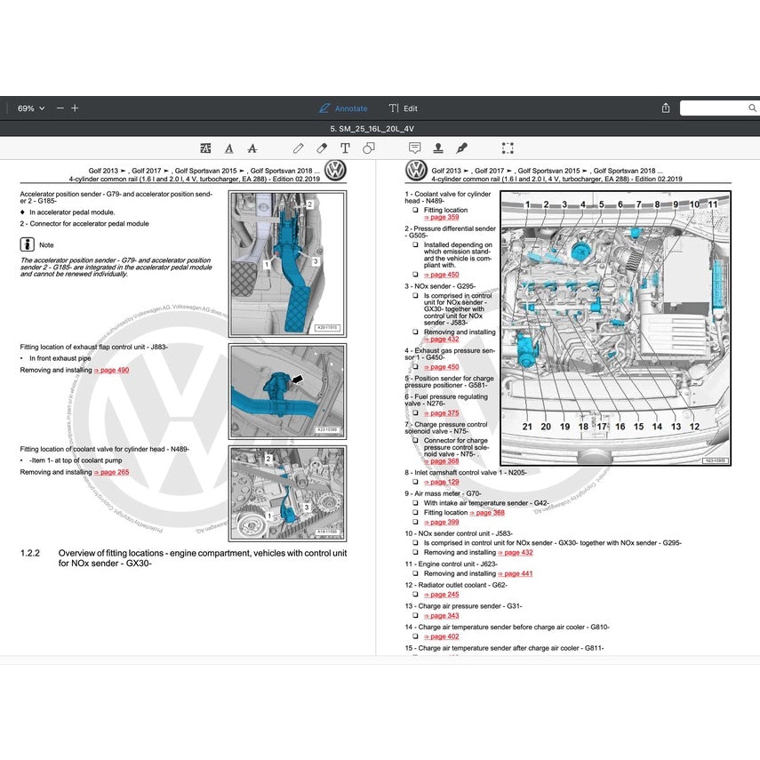 VW TOURAN II 5T (2016-2020) SERVICE WORKSHOP MANUAL