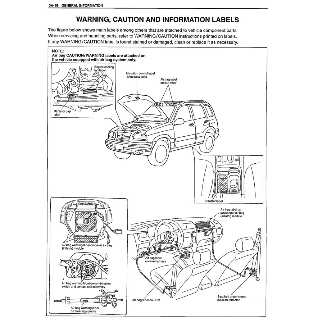 SUZUKI GRAND VITARA (1998-2005) SERVICE WORKSHOP MANUAL