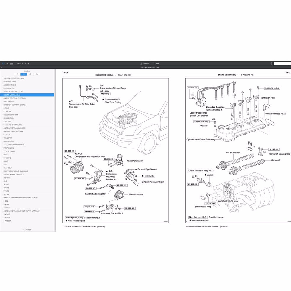 Toyota Land Cruiser Prado J120 (2002-2009) FACTORY WORKSHOP SERVICE REPAIR MANUAL