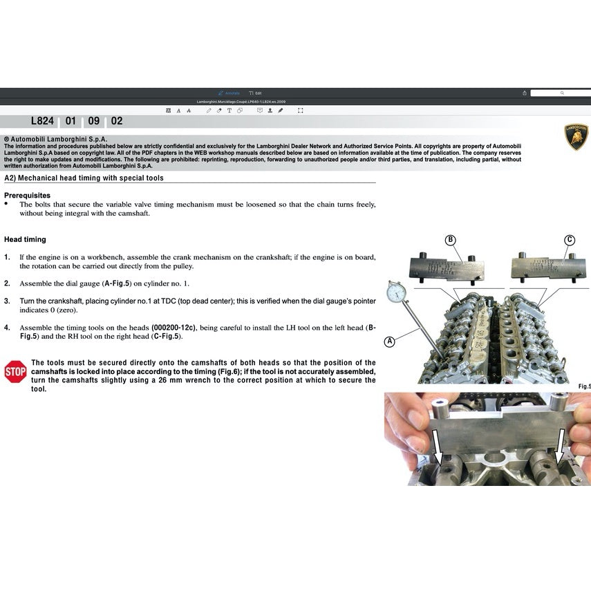 LAMBORGHINI MURCIELAGO LP640 (2006-2010) FACTORY SERVICE MANUAL