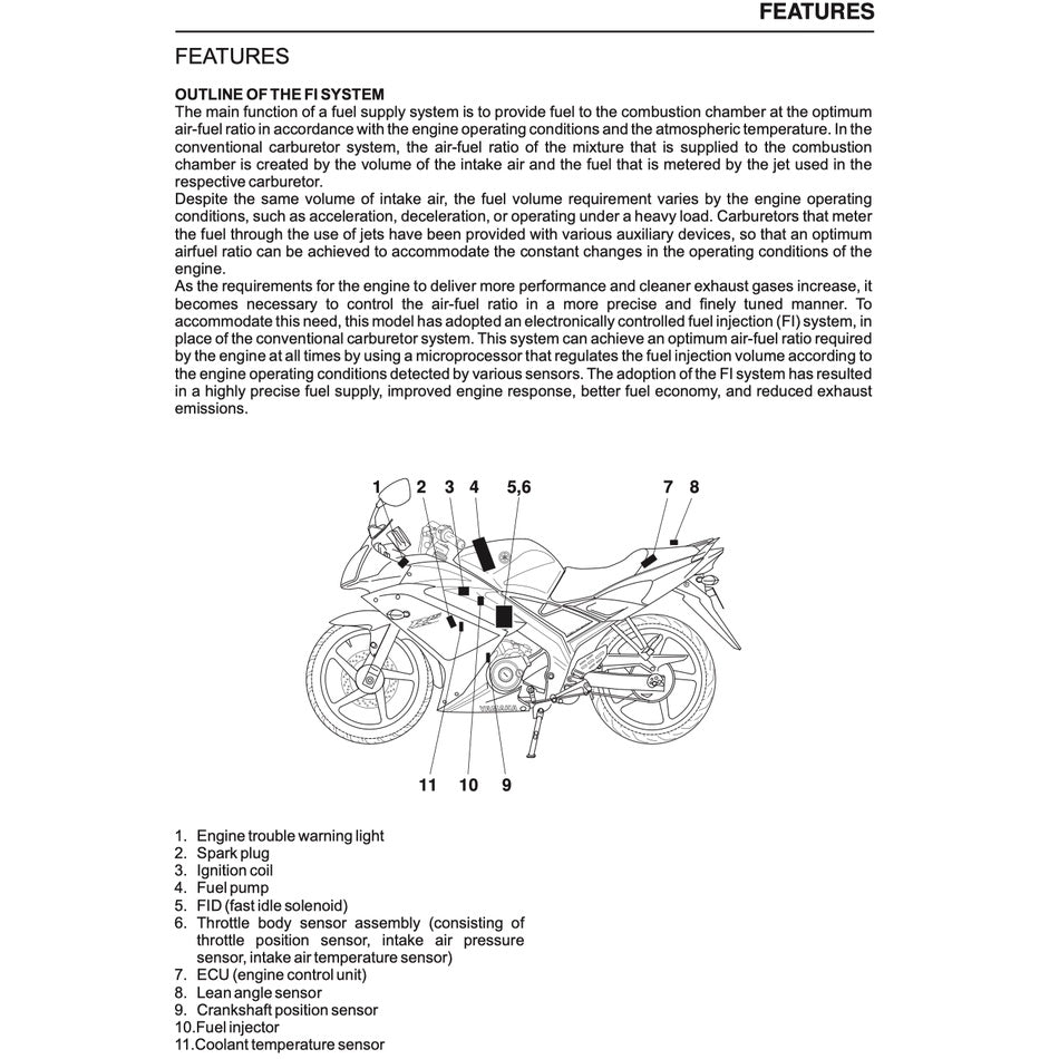 YAMAHA YZF-R15 V1 (2008-2013) SERVICE WORKSHOP MANUAL + PARTS CATALOGUE + OWNER'S MANUAL
