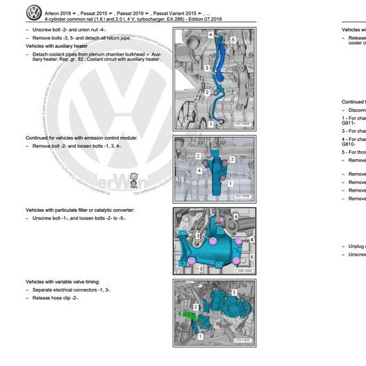 VW PASSAT B7 (2011-2015) SERVICE WORKSHOP MANUAL
