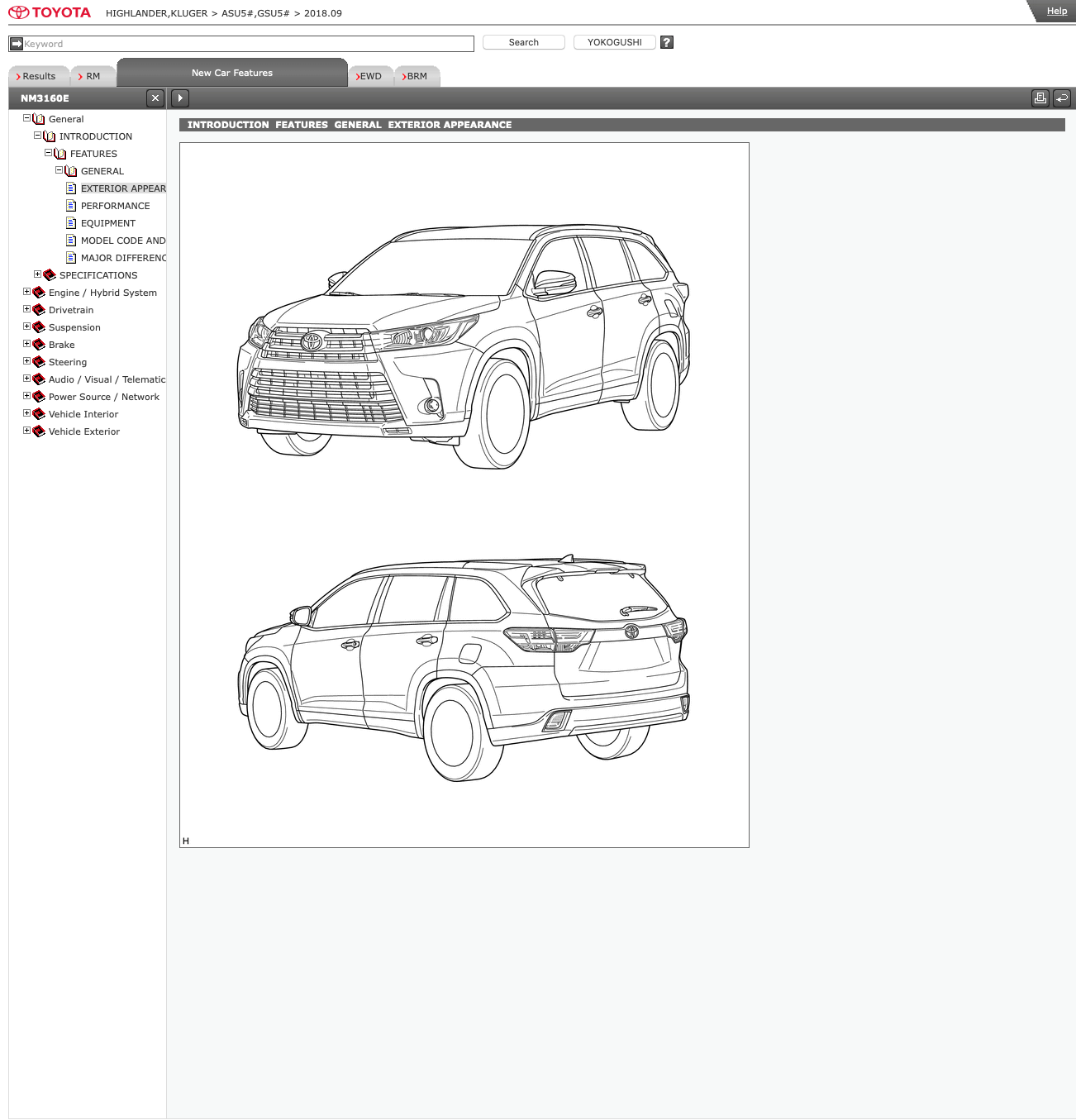TOYOTA HIGHLANDER / KLUGER HYBRID (2020+) ONLINE SERVICE WORKSHOP MANUAL