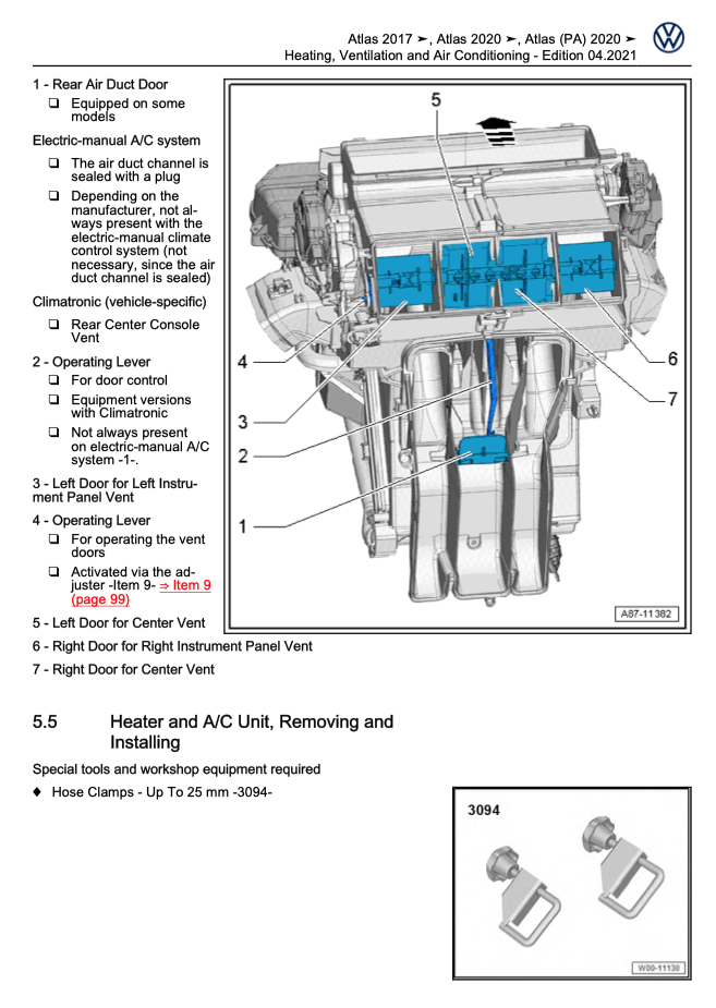 VW ATLAS (2O17-2024) SERVICE WORKSHOP MANUAL