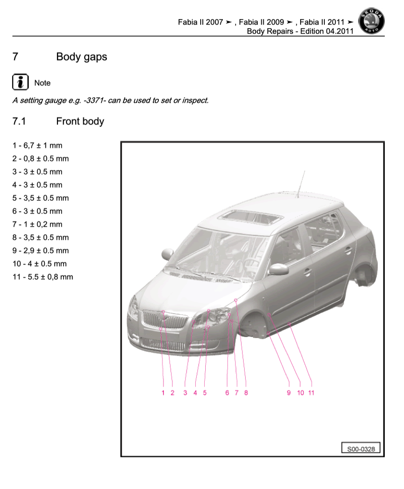 SKODA FABIA II 5J (2007-2014) SERVICE WORKSHOP MANUAL