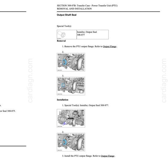 FORD KUGA MK2 C520 (2013-2019) SERVICE WORKSHOP MANUAL - ECOBOOST