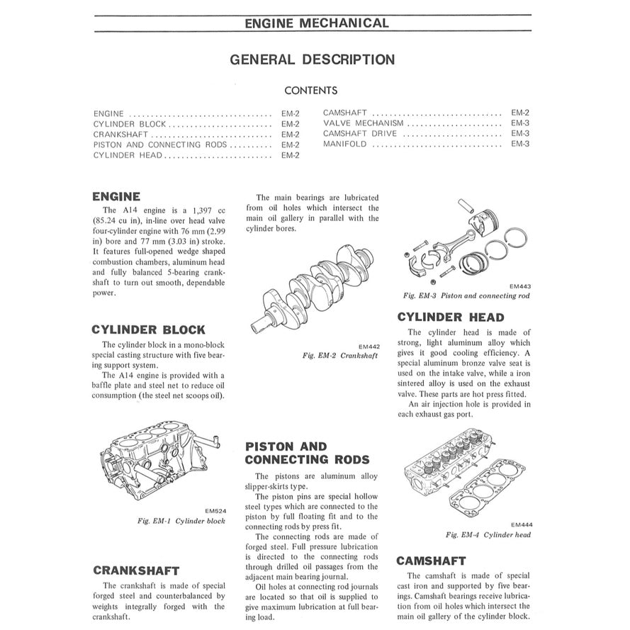 DATSUN SUNNY 120/130/140Y B210 (1973-1977) SERVICE WORKSHOP MANUAL