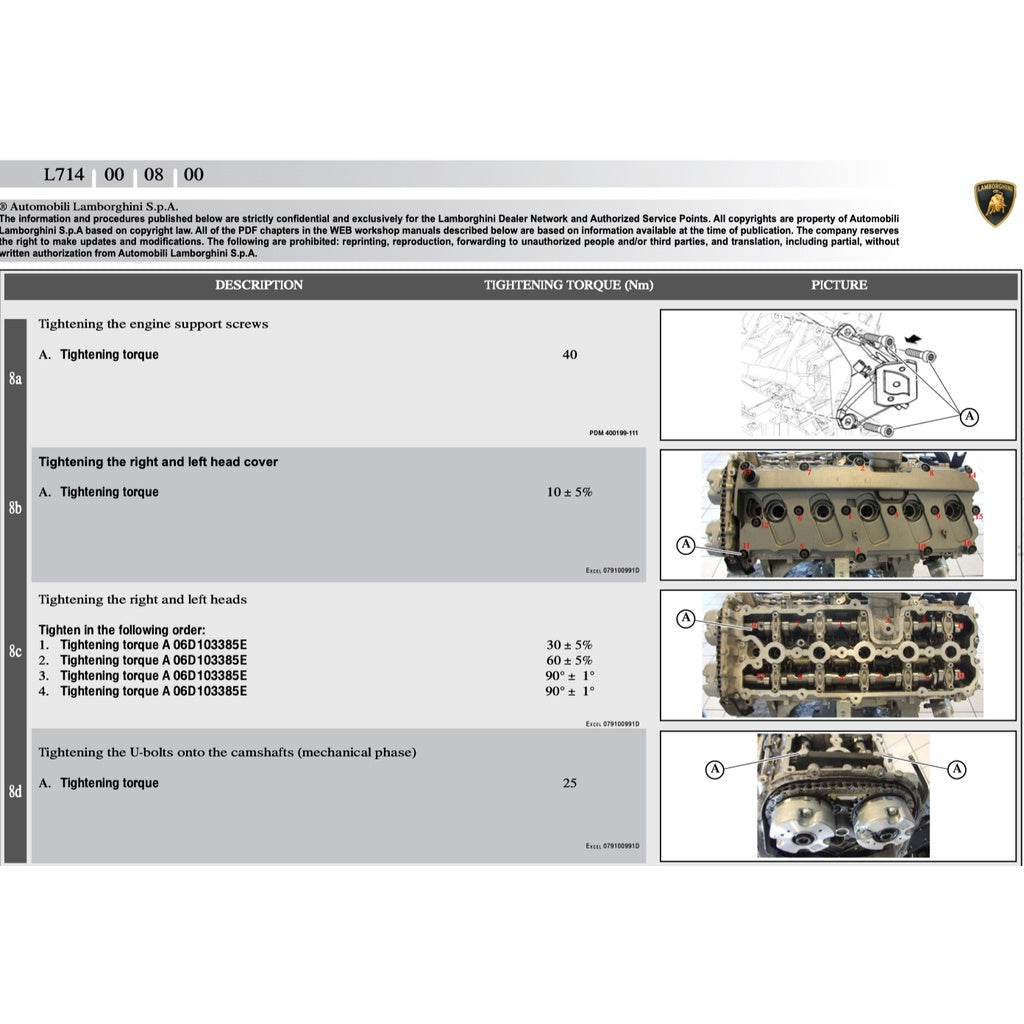 LAMBORGHINI GALLARDO LP560 (2008-2013) SERVICE WORKSHOP MANUAL