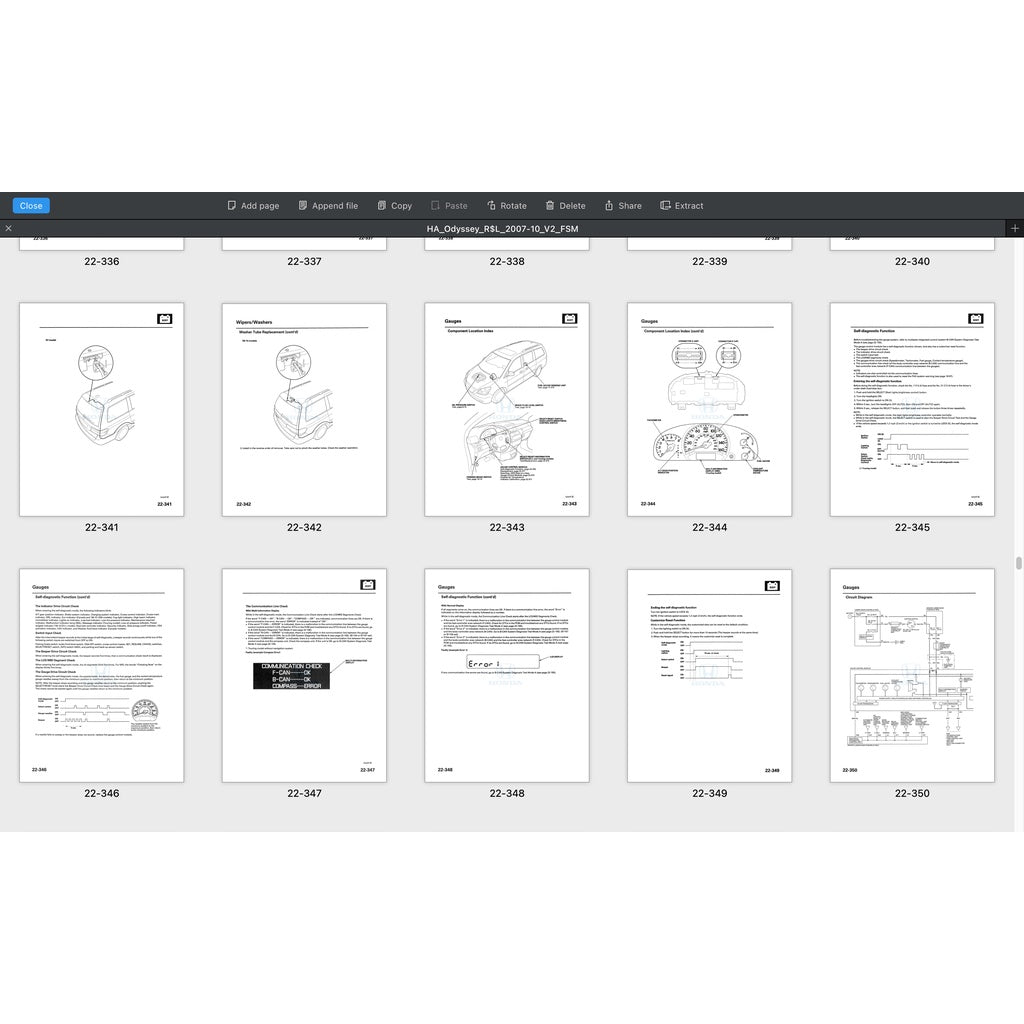 HONDA ODYSSEY RL 3/4 (2005-2010) SERVICE WORKSHOP MANUAL