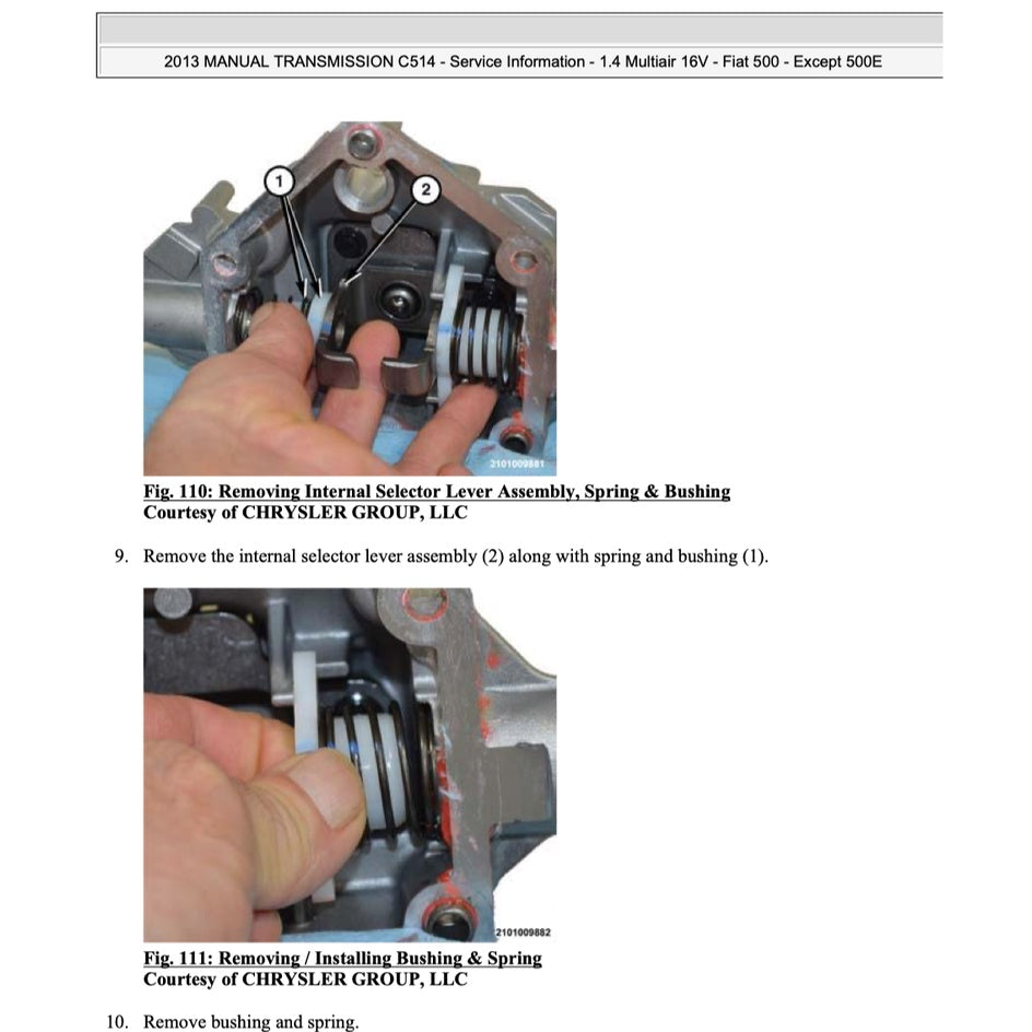 FIAT 500 (2009-2016) SERVICE WORKSHOP MANUAL