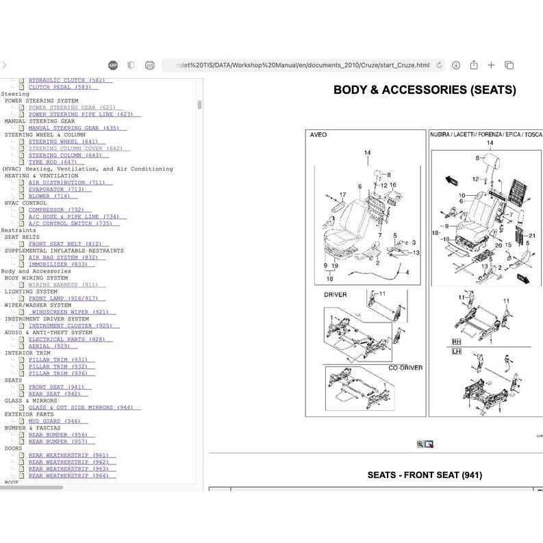 CHEVROLET CRUZE (2010-2013) SERVICE WORKSHOP MANUAL - !! WORKSHOP/DEALER MOST WANTED !!