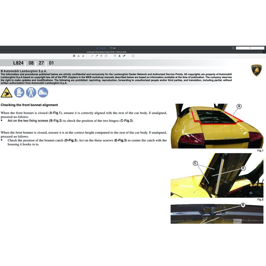 LAMBORGHINI MURCIELAGO LP640 (2006-2010) FACTORY SERVICE MANUAL