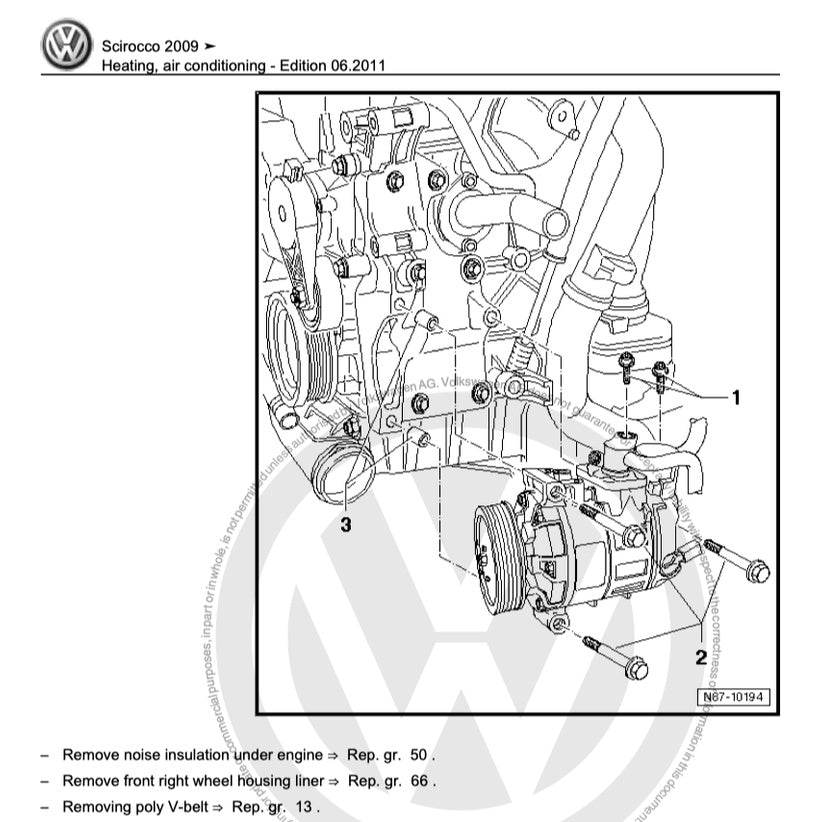 VW SCIROCCO (2009-2017) SERVICE WORKSHOP MANUAL