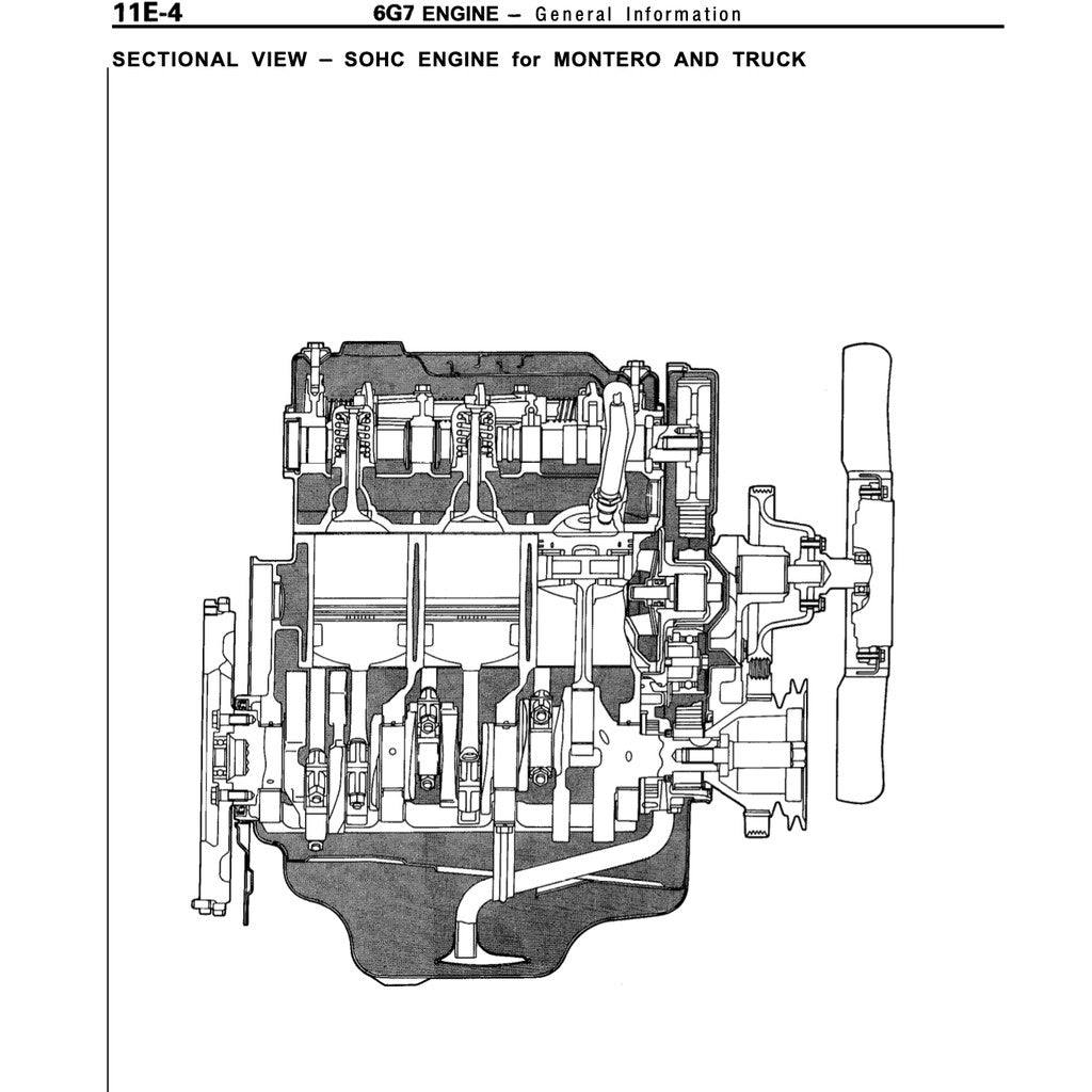 MITSUBISHI ENGINE ALL SERIES 3G/4G/4D/4A/4M/6A/6G/F8/F9 (1985-2005) REPAIR & SERVICE WORKSHOP MANUAL