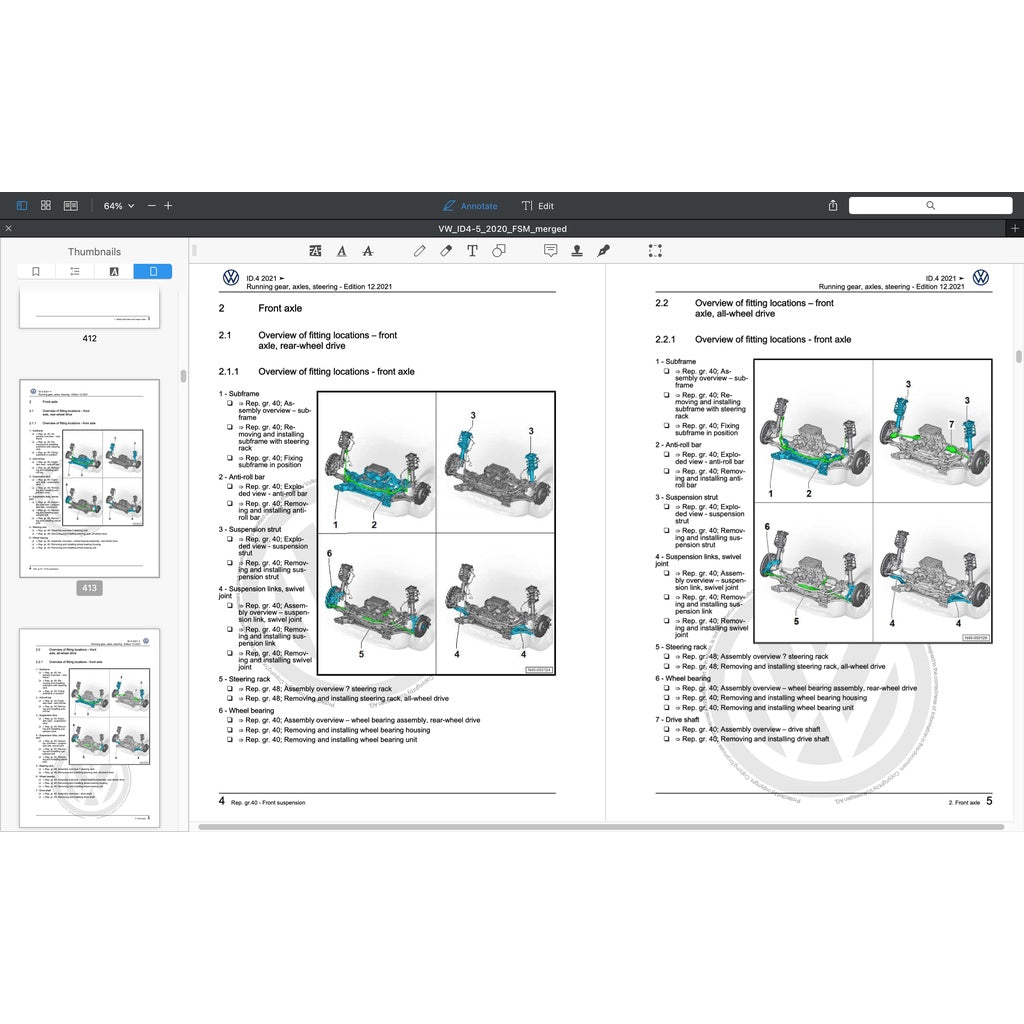 VW ID.4/5 EV (2021-2023) SERVICE WORKSHOP MANUAL