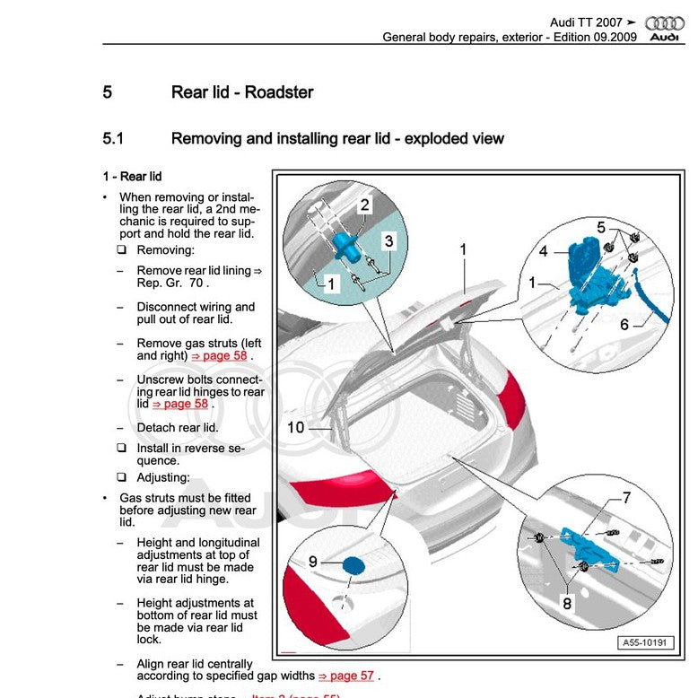Audi TT MK2 (2007-2014) FACTORY WORKSHOP REPAIR SERVICE MANUAL