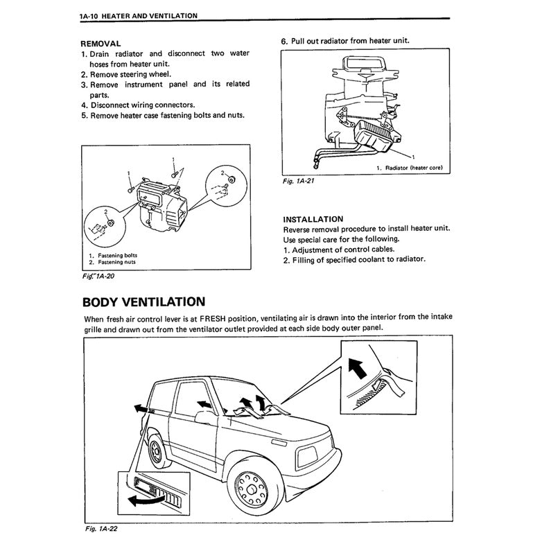 SUZUKI VITARA ET/TA (1989-1998) SERVICE WORKSHOP MANUAL