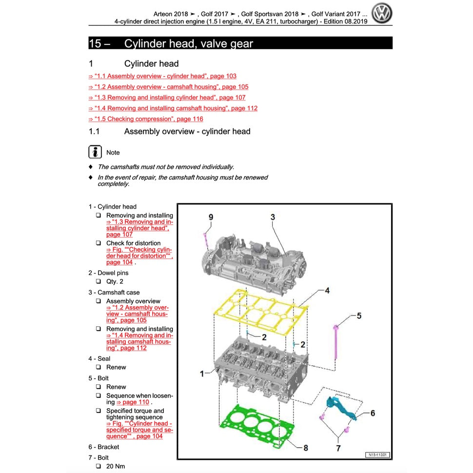 VW PASSAT B8 (2015-2022) SERVICE WORKSHOP MANUAL