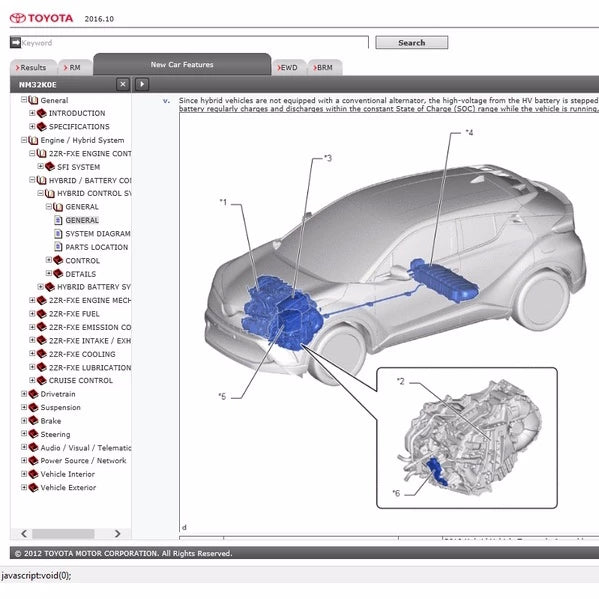 TOYOTA C-HR CHR HYBRID (2017-2023) ONLINE SERVICE WORKSHOP MANUAL