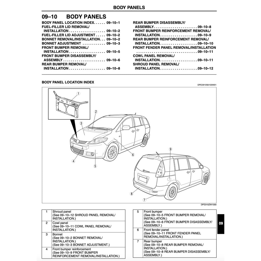 MAZDA 5 CR (2004-2010) SERVICE WORKSHOP MANUAL