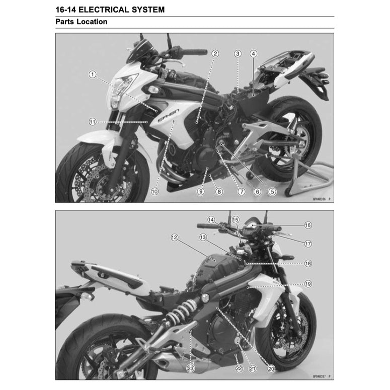 KAWASAKI ER-6n ER6n (2006-2016) SERVICE WORKSHOP MANUAL + PARTS CATALOGUE + OWNER'S MANUAL