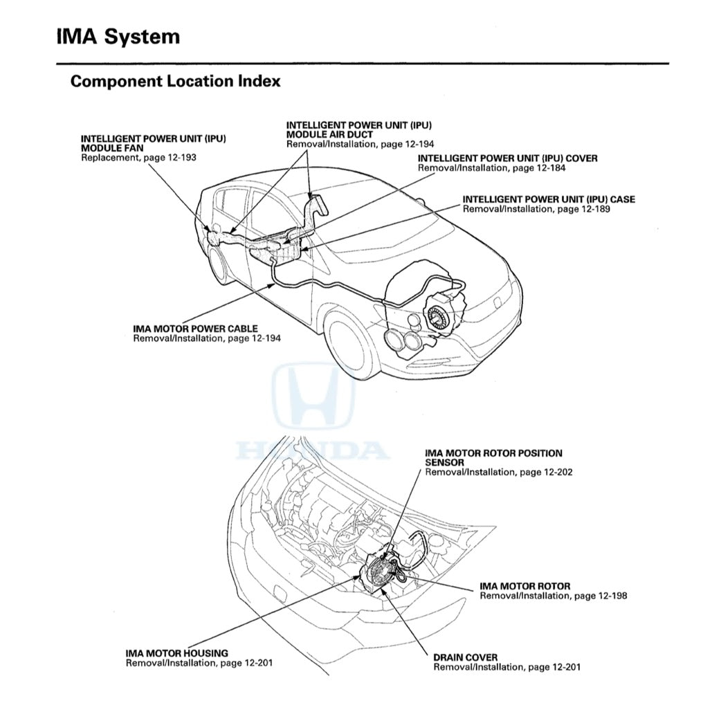 HONDA INSIGHT HYBRID (2009-2017) SERVICE WORKSHOP MANUAL + ELECTRICAL TROUBLESHOOTING MANUAL