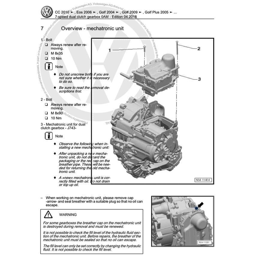 VW SCIROCCO (2009-2017) SERVICE WORKSHOP MANUAL