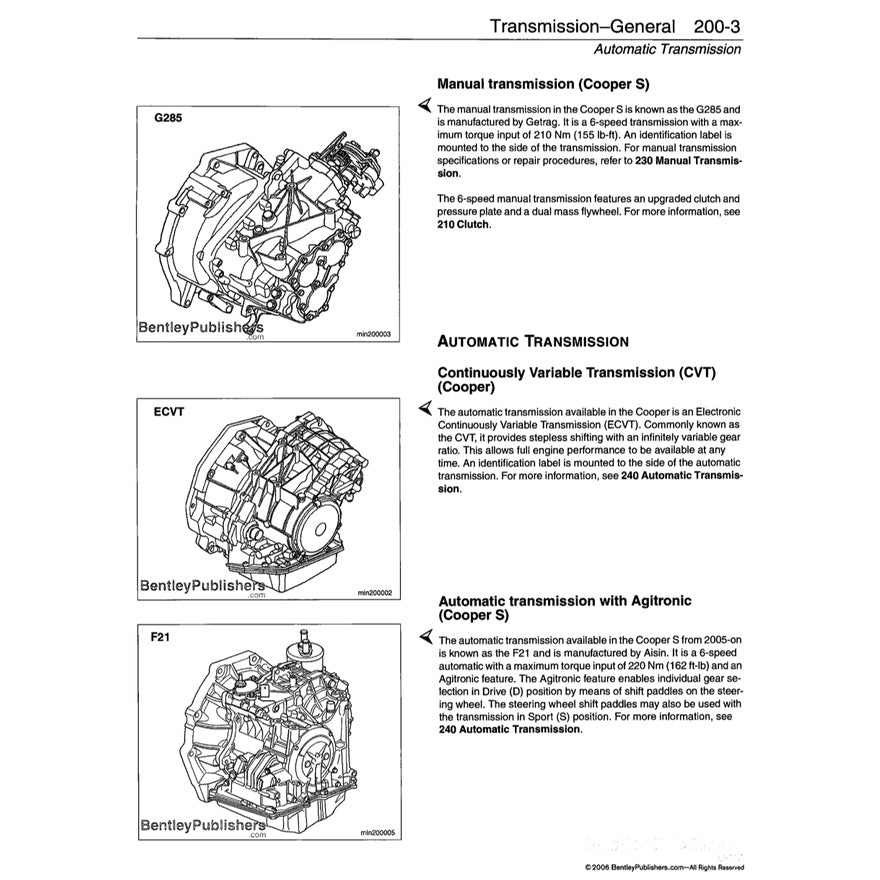 MINI COOPER S R50 R52 R53 JCW (2001-2006) WORKSHOP SERVICE REPAIR MANUAL