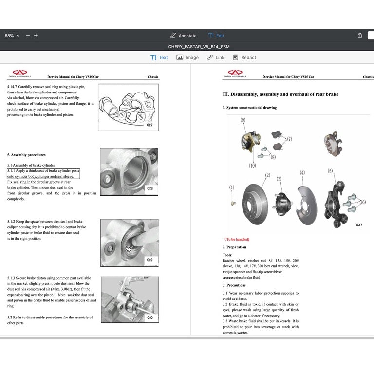 CHERY EASTAR B14 (2007-2015) SERVICE WORKSHOP MANUAL