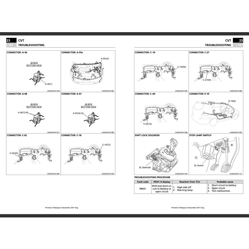 PROTON EXORA BOLD FZ CPS/CFE (2009-2017) SERVICE WORKSHOP MANUAL